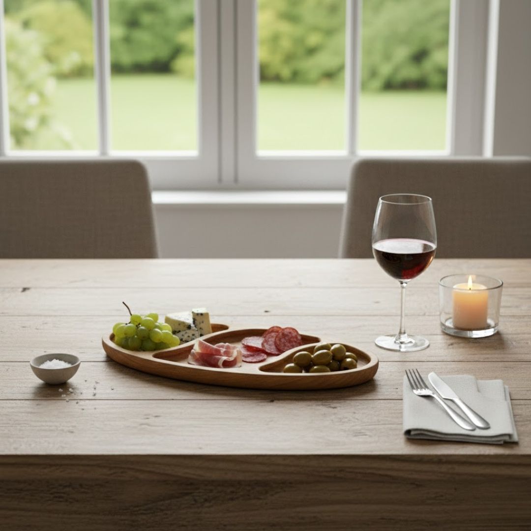 3 Sec Oval Platter for Elegant Dining